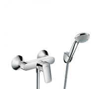 Shower set Mitigator Logis + Hand shower 1 jet + Flexible + Wall bracket, Chrome (71600000-PORTER)