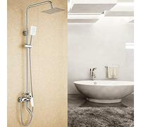 Shower Set Modern Metal Copper Silver Bathroom Shower Set Hand Shower System 3 Function Booster Shower Faucet Lift Pipe Not Rusting Auspicious Clouds LWX