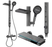 Shower Set Rea Karl Thermostat Titanium, Brass