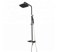 Shower Set Shower Set Handheld Shower Head Kit Wall-Mounted Adjustable Water Temperature Black Head Shower Square Single Handle Shower Bathroom Showerheads