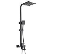 Shower Sets for Bathroom Matte Black Rainfall Shower Faucet Set 8 Inch Showerhead High Pressure Stainless Steel Bathtub Rotate Spout Bath Shower Mixer Matte Black A