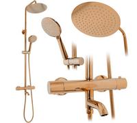 Shower Sets With Spout Rea Lungo Thermostat Rose Gold, Brass