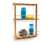 Shower shelf Bathroom Storage Rack Bamboo Organiser 2 Shelves Shower Caddy