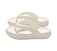 Shower Shoes Fashion Flip Flops for Women Thick Sole Non Slip House Slides Comfy Summer Bath Shower Beach Leisure Sandals Easy to Clean(White,Alpha Small)