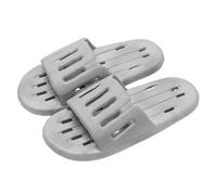 Shower Shoes for Adult Comfortable and Soft Slippers Quick Dry Non-Slip with Drain Holes for Bathroom Pool Beach Memory Foam Cushion Slippers for Men Women (Grey-c, 5.5)