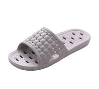 Shower Shoes for Adult Comfortable and Soft Slippers Quick Dry Non-Slip with Drain Holes for Bathroom Pool Beach Memory Foam Cushion Slippers for Men Women (Grey-b, 6.5)