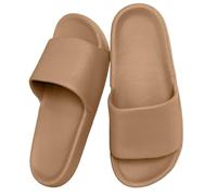 Shower Shoes for Women Men Home Breathable Bathroom Soft Slippers No Slip Pool Anti-Slip Side Beach Garden Bathroom Pool Side Non-Slip Shower Summer Memory oam Sandals (Khaki, 7)