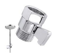 Shower Shut Off Valve G1/2, Alloy Flow Control Valve, Water Saving Shower Head Flow Restrictor, High Pressure Shower Reducer with On/Off Function, for Shower Head and Hand Shower, Black Fini