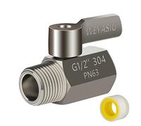 Shower Shut Off Valve with Long Handle, G1/2" 304 Stainless Steel Showerhead Shut Off Value, Water Flow Control, Water Volume Adjustment Valve Shower Flow Pressure Regulator