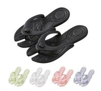 Shower Slippers,Foldable Flip Flops Womens Travel Shower Bathroom Shoes Lightweight Folding Slides Sandals Portable Hotel Spa Indoor Pool Slipper Waterproof Quick Drying Beach Slippers Black