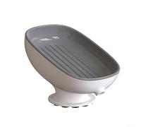Shower Soap Holder With Firm Suction Cups, Multi-Layer Soap Dish And 20 Degree Inclined Drainage To Soap From Sitting In Water(Grey)