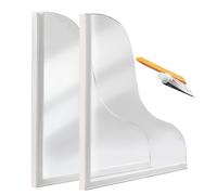 Shower Splash Guard - Acrylic 2pcs Bathtub Water Containment Barrier Silicone Based Adhesive Fixing Durable Edge Protector | 28.45x24.13cm Kitchen Bathroom Mop Sink Water Spill Prevention