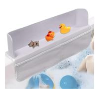 Shower Splash Guard for Bath, Tub Topper Bathtub Splash Guards, Foldable Bath Tub Tray with 8 Silicone Suction Cup, Bathroom Toy Storage Splatter Screen, Sink Water Splash Guard
