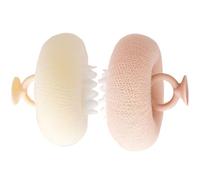 Shower Sponges with Sunflower Design - 2 in Scrub | 2 Pieces Suction Cup Mesh Ball for Women Men Bath Time After Training Gym Travel Home Hotel Spa
