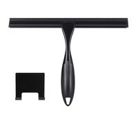 Shower Squeegee, 10 Inch Stainless Steel Window Squeegee Cleaner for Shower Glass Door with Hook, Shower Screen Wiper for Bathroom, Window,Mirror and Car Glass