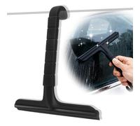 Shower Squeegee for Glass Doors, 22.5cm Silicone Window Squeegee with Hook, One-Piece Molded Bathroom Cleaner & Car Window Wiper, Ideal for Shower Screen Mirrors Tiled Walls & Car Windows(black)