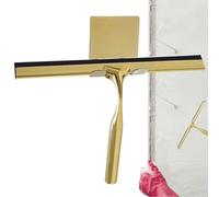 Shower Squeegee for Glass Doors, Golden Stainless Steel Window Squeegee with Handle - Glass Squeegee for, Glass, Shower Door, Car Windscreen