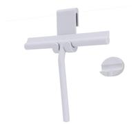 Shower Squeegee for Glass Doors, Silicone Squeegee with 1 No-Drill Hook & 2 Adhesive Hooks, Cleaning Tool for Windows, Mirrors, Tiles, Bathroom, Kitchen and Car - Grey