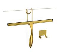 Shower Squeegee Set, 14-Inch Stainless Steel Squeegee, All-Purpose Squeegee for Bathroom, Shower Doors, Mirrors, Tiles, and Car Windows - 100% Streak Free, Includes Shower Door Hook and Adhesive Hook