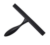 Shower Squeegee Silicone Rubber Wiper Scrape With Suction Cup Hook Black Color Glass Mirror Bathroom Cleaner For Window Glass Car(14 inch)