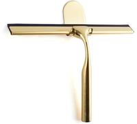 Shower Squeegee Stainless Steel Golden Wide Glass Squeegee Shower Silicone Shower with Holder No Drilling-Golden
