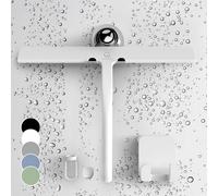 Shower Squeegee Stainless Steel White w/ Hook Bathroom Window Cleaner Wiper 28cm
