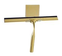 Shower Squeegee - Trace Free Cleaning for Glass Surfaces, Gold Stainless Finish, Modern Bathroom Style, Flexible Rubber + Ergonomic Handle, Steel Material