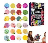 Shower Steamers Advent Calendar 24 Days Spa Care Countdown Calendar, 2024 Christmas Shower Steamers Aromatherapy Shower Bombs with Natural Oils Relaxation for Her/Him, Mum Or Wife