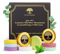 Shower Steamers Aromatherapy - Pack of 9 Natural Shower Bombs with Essential Oils - Assorted Scents for Relaxation, Stress Relief & Energy - Spa Gift Set for Women & Men
