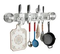 Shower Suction Hooks,No Drilling Adjustable Rail 8 Hangers | No Damage Kitchen Hooks Wall Mount | for Home Apartment Bathroom Sponge Cutting Board Spatula Hat Coat Bag