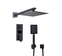Shower System, Bathroom Shower Faucet 3-Functions Black Digital Shower Faucets Set Rainfall Shower Head 2-Way Digital Display Mixer Tap, Luxury Shower Set,8Inch (10Inch)