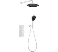 Shower System, Bathroom Shower Head, Overhead Shower System, Shower Faucet Set, Multi-Function Overhead Rain Shower Head with Handheld Spray, Bathroom Luxury Rain Mixer Sho(Black-A