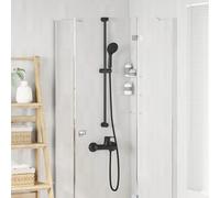 Shower System Black 100 cm Stainless Steel Coated Height Adjustable 5 Spray Set