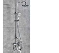 Shower System Bright Chrome Thermostatic Shower Mixer Faucet Dual Handle Rainfall Bath Shower Set 8 Rainfall Shower Mixer Tap Wall Mount Tap,Shower Faucet D