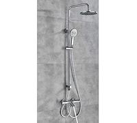 Shower System Bright Chrome Thermostatic Shower Mixer Faucet Dual Handle Rainfall Bath Shower Set 8 Rainfall Shower Mixer Tap Wall Mount Tap,Shower Faucet D