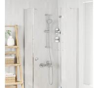 Shower System Chrome 70cm Stainless Steel Height-Adjustable 5 Spray Hose 360deg