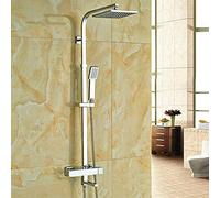 Shower System Chrome Rain Shower Faucet Thermostatic Shower Set Faucet W/Hand Sprayer Chrome Square Rain Shower Bathtub Mixer Tap Auspicious Clouds