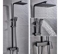 Shower System Chrome Rainfall Wall Mounted Shower Faucet Rotate Watering Can Bathtub Shower Set Handshower Head Rain Bathroom Mixer Tap,Black LWX
