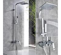 Shower system Chrome Shower Faucet Rain Waterfall Shower Tap Single Handle Bath Shower Set Sliding Handshower Waterfall Bath Watering Can