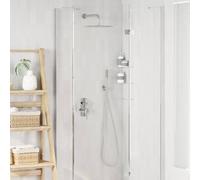 vidaXL Concealed Shower System (Round) Silver Stainless Steel 201, Bathroom Upgrade, Heavy Duty Shower System with Rain Shower, Modern Bathroom Accessories