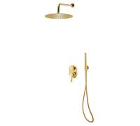 Shower System Gold 30x30 cm Stainless Steel 201 Rainhead 150cm Hose 140 Nozzles