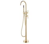 Shower System Head Bilu-Hose Bathroom Brushed Gold Floor Mount Standing Bathtub Faucet Set LWX