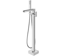 Shower System Head Waterfall Oil Rubbed Bronze Standing Bathtub Faucet Floor Mount Tub Filler Swivel Spout Single Handle Brass Mixer Tap with Hand LWX