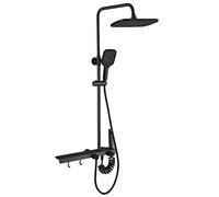 Shower System, High Pressure 4-Way Rainfall Combo for The Best of Both Worlds - Enjoy Luxurious Rain Showerhead and 3-Setting Hand Held Shower Separately or Together