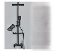 Shower System, LCD Digital Black Bathroom Shower System Set Thermostatic Faucet with 4 Way Rainfall Mixer Tap(Hold-Cold Black A)