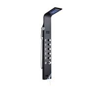 Shower System, LED Bathroom Shower Panel 6 Modes Intelligent LCD Column Rose Gold Rain Waterfall Bath Systems with Massage Jet Mixer Tap(Black Shower 8007)