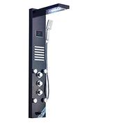 Shower system LED Light Shower Panel Waterfall Rain Shower Faucet Set SPA Massage Jet Bath Shower Column Shower Mixer Tap Tower,Black 8004