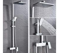 Shower System Matte Black Wall Mounted Rainfall Shower Faucet Rotate Watering Can Bath Shower Set Handshower Head Rain Bathroom Mixer Tap,Chrome