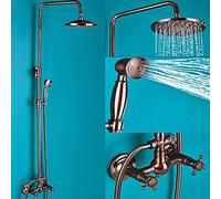 Shower system Red Black bronze Shower Faucet System Rainfall Rose Golden and Bronze Bathroom Shower Mixer Shower Set Faucet Swivel Spout,Type C