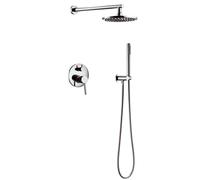 Shower System Set Bathroom Faucet Mixer Diverter Tap Brass Ceiling Or Wall Arm Handheld Spray with 8-16" Rian Head(DVPPS05)